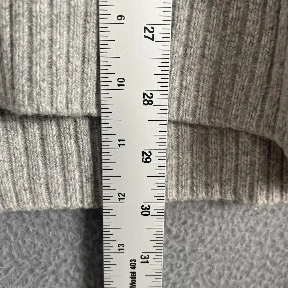 Banana Republic Sweater Womens M Gray Waffle-Knit Crew Neck Pullover Long Sleeve